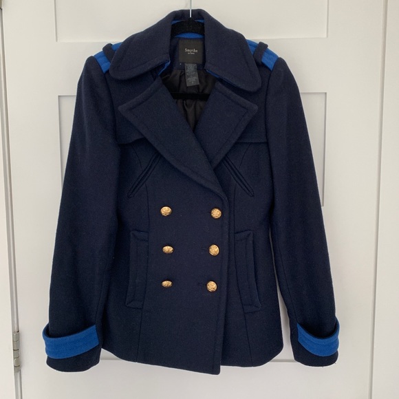 Smythe Les Vestes Navy & Cobalt Blue Peacoat 4 - Picture 6 of 8